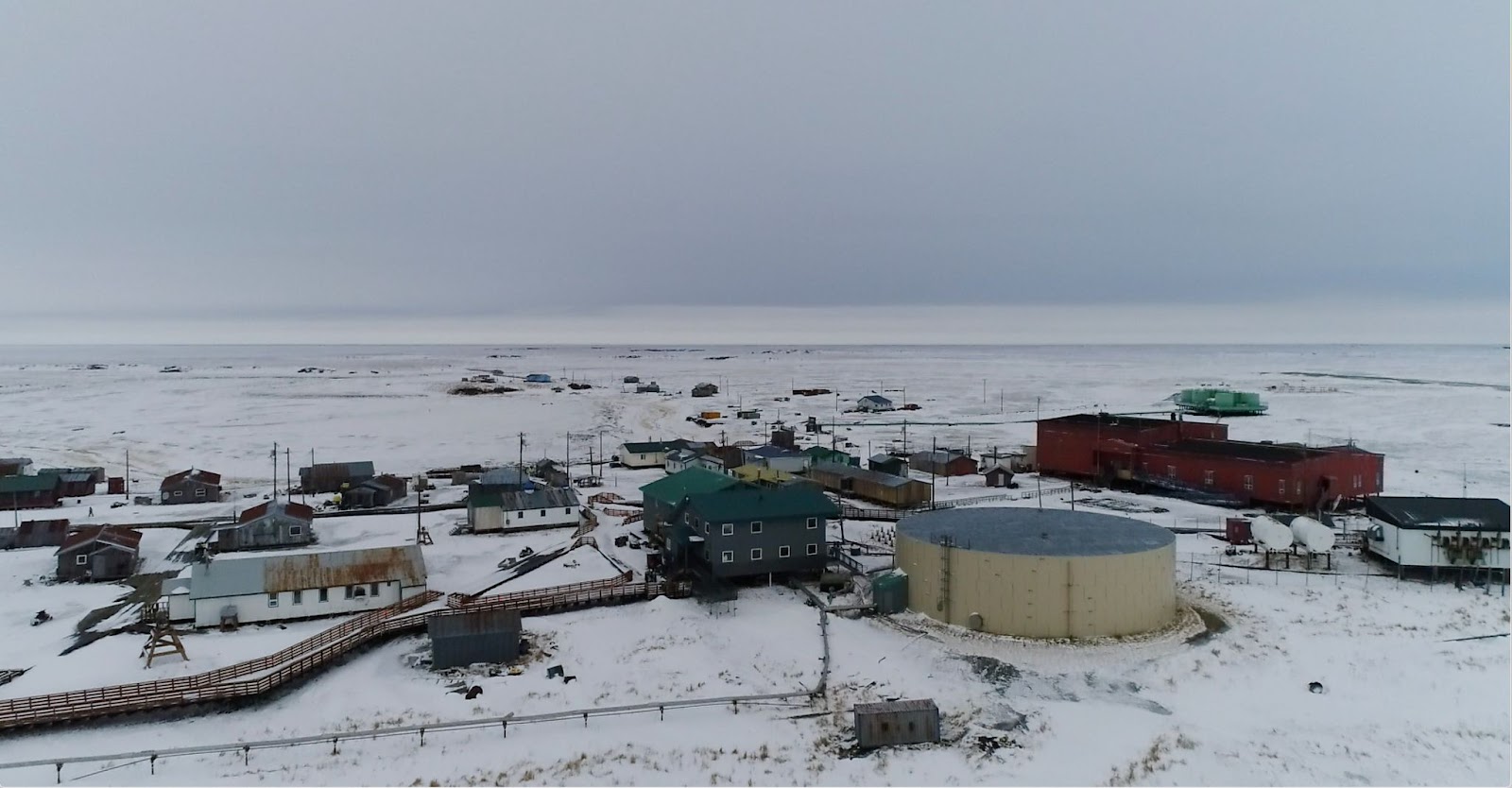 Kongiganak on Alaska’s Yukon-Kuskokwim Delta is not connected to any other community’s water or energy generation or distribution systems. Photo by Amanda Byrd.