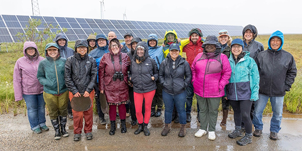 ARENA cohort visits Kotzebue Electric Association’s wind and solar site. Photo by Amanda Byrd/ACEP.