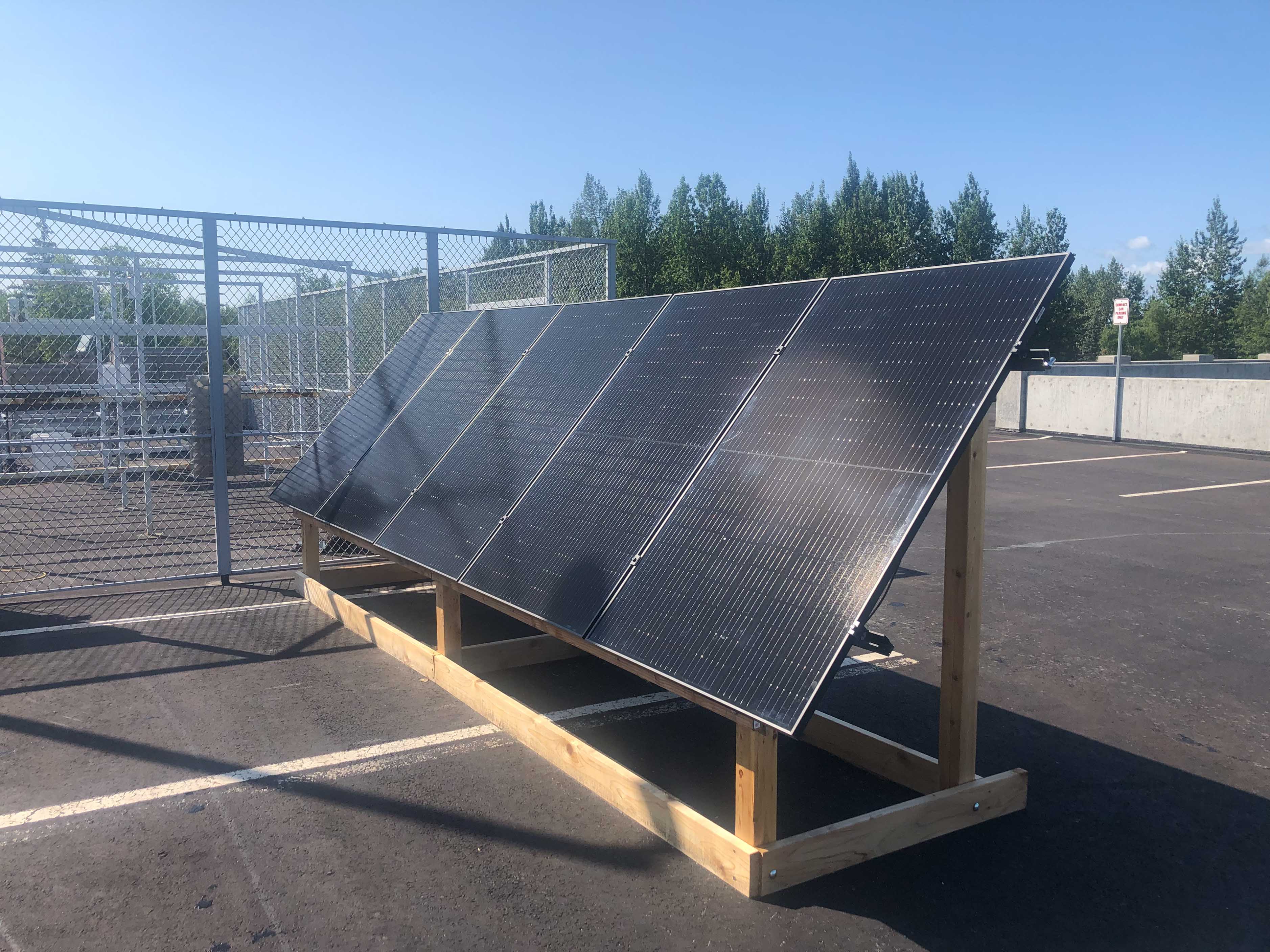 Mount with five 365W solar panels