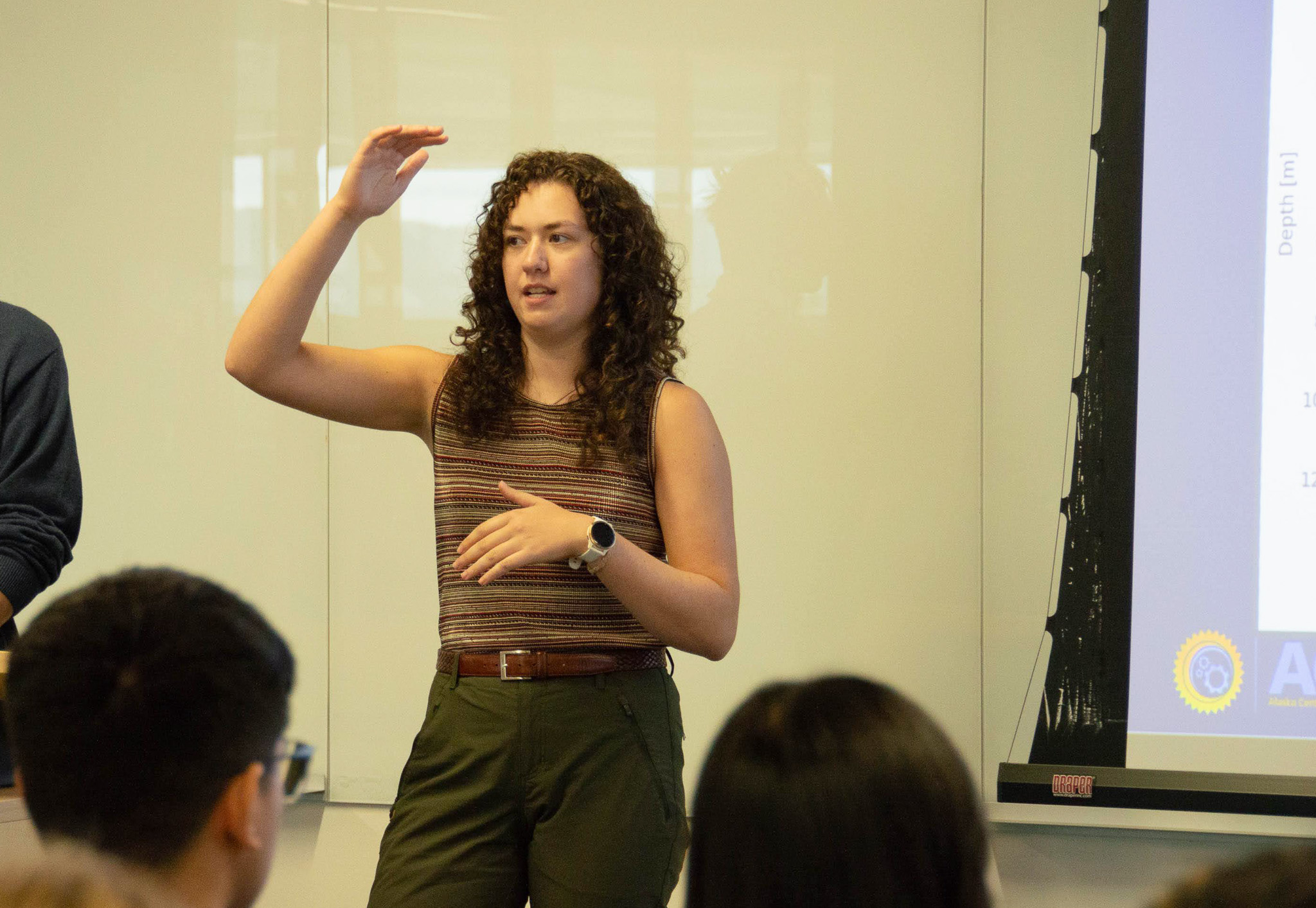 Andriesen gives a presentation about her internship work