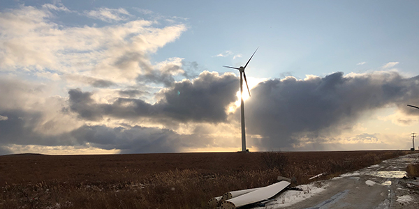 A 900 kW EWT wind turbine in Kotzebue. Photo by Michelle Wilber/ACEP.