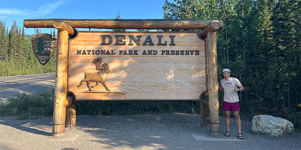 After a work week, Dallas Fisher enjoyed making time to explore Denali National Park. Photo by Eli Willett.