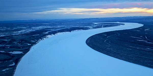 The frozen Yukon River