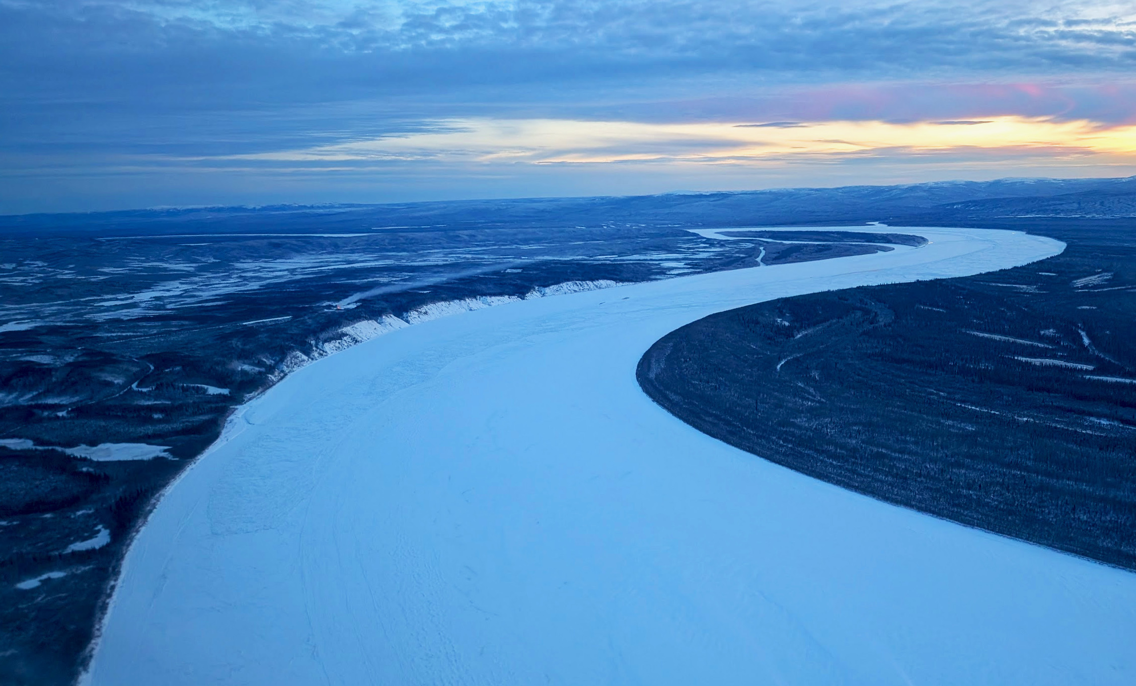 The frozen Yukon River