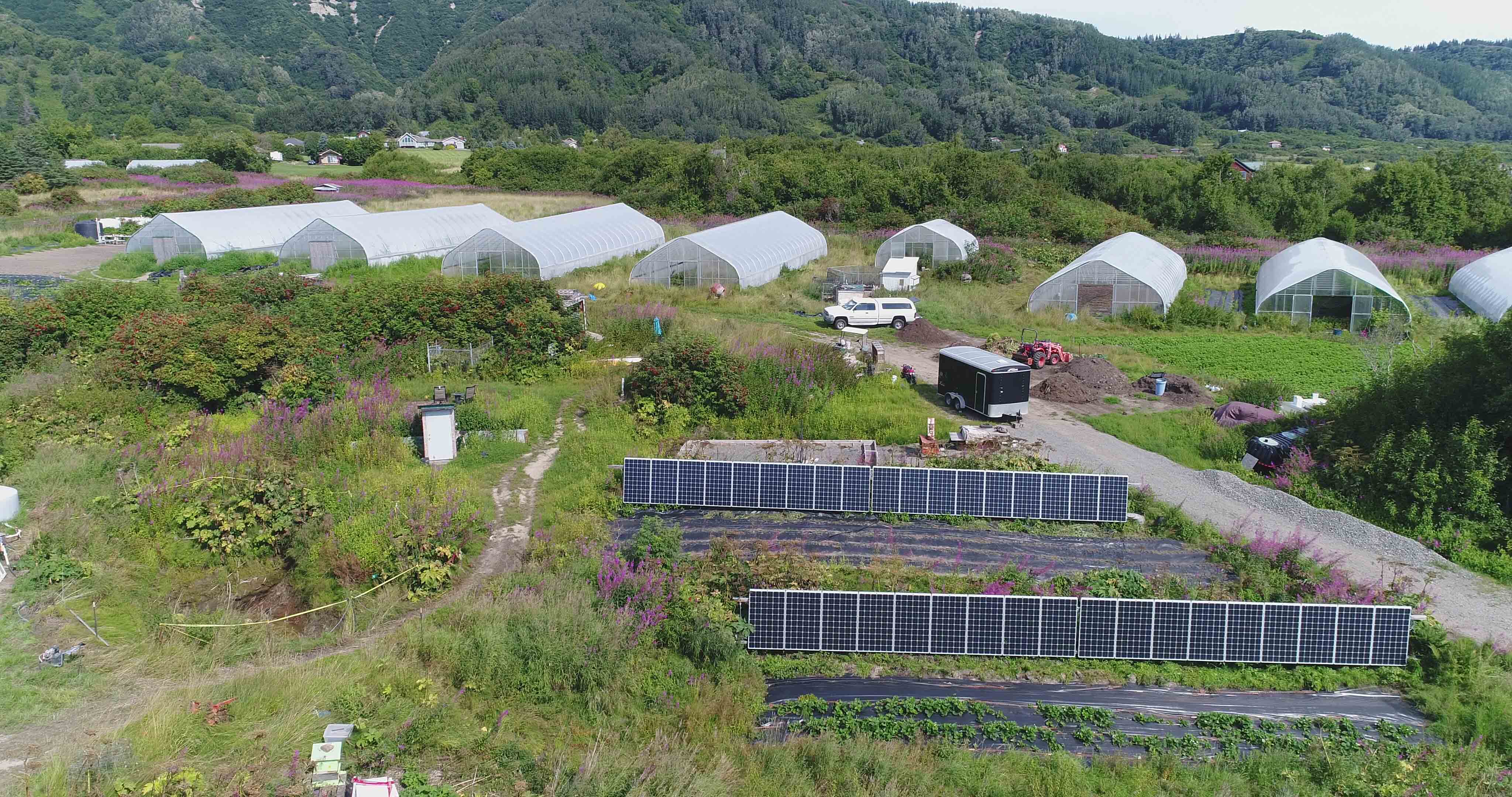 Solar arrays on a farm in Alaska