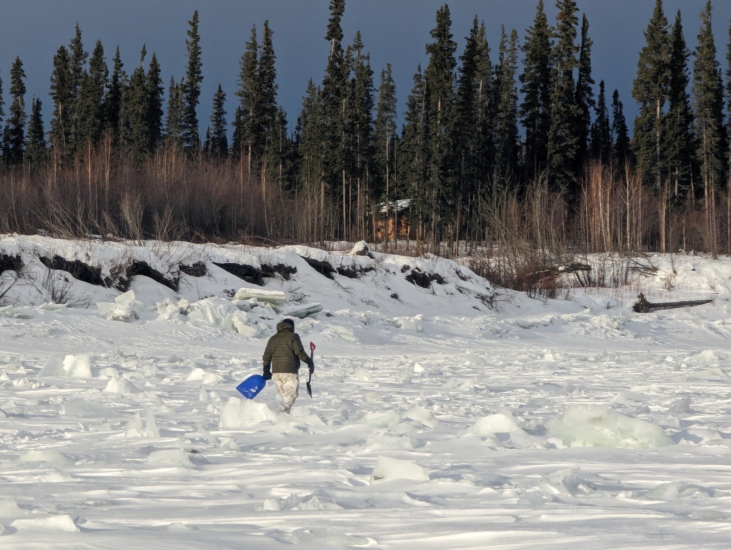 Leo Azizi on the frozen Yukon River