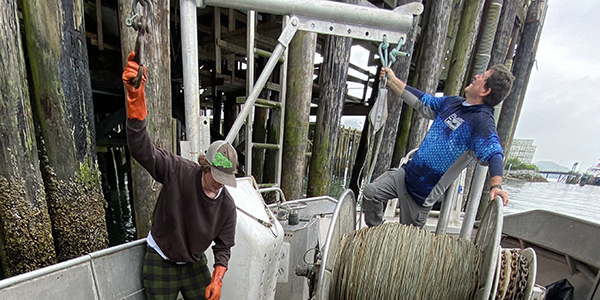 John Williams during a recent halibut offload in Cordova.