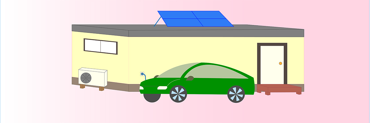 A car with a trailer and solar panel