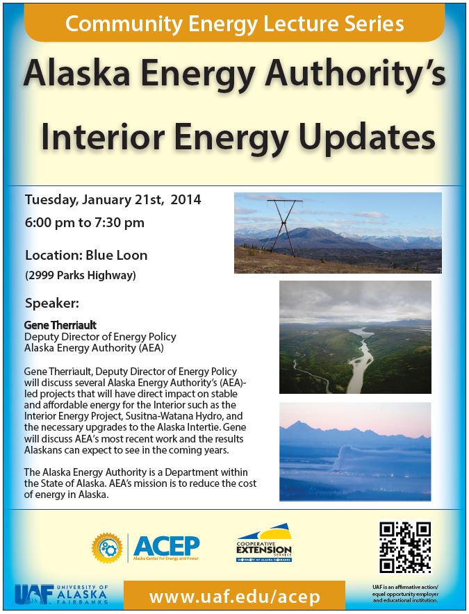Community Energy Lecture Series: Alaska Energy Authority’s Interior Energy Updates