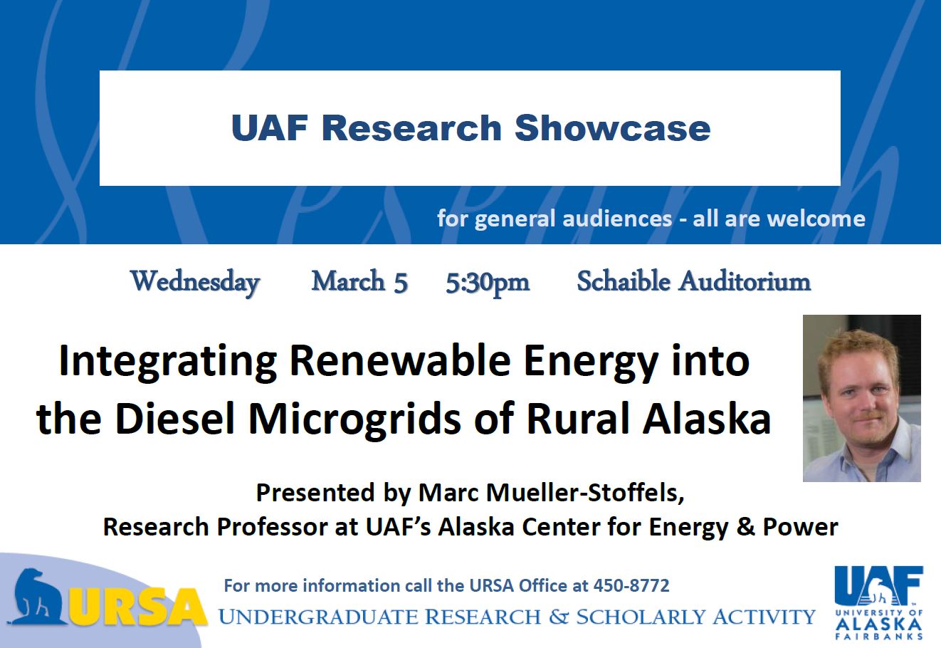 Marc Mueller-Stoffels to Speak on Microgrid Integration at UAF Research Showcase Seminar