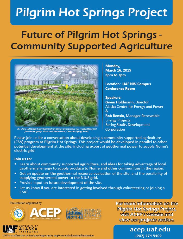 Agricultural Planning at Pilgrim Hot Springs