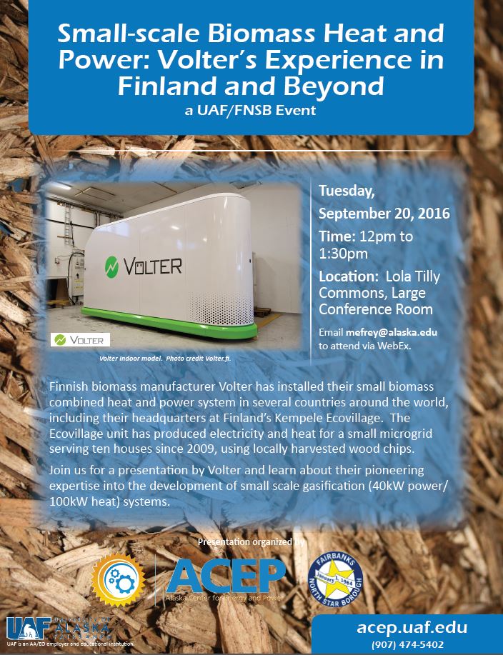 Small-scale Biomass Heat and Power: Volter’s Experience in Finland and Beyond