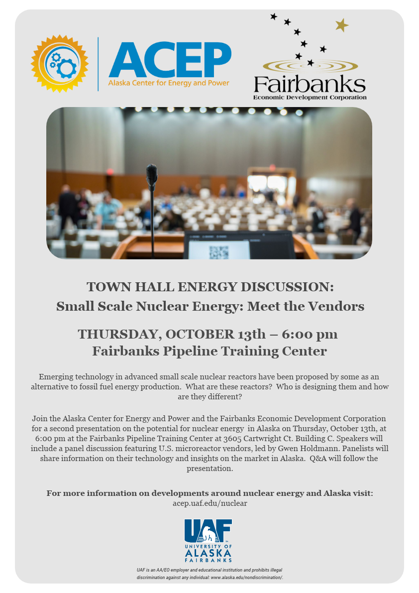 Town Hall Energy Discussion: Small Scale Nuclear Energy - Meet the Vendors