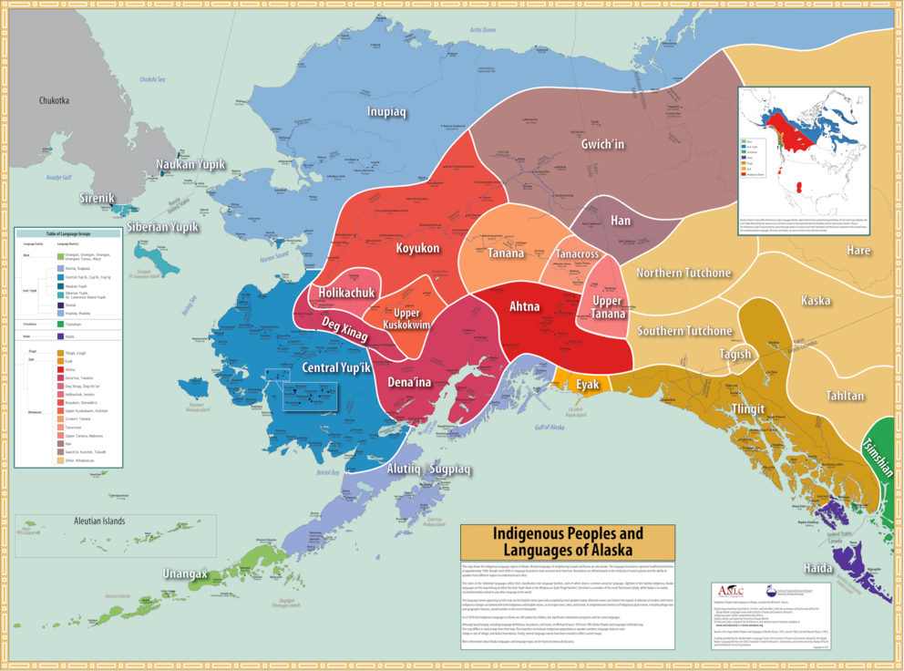 map for indigenous languages of Alaska