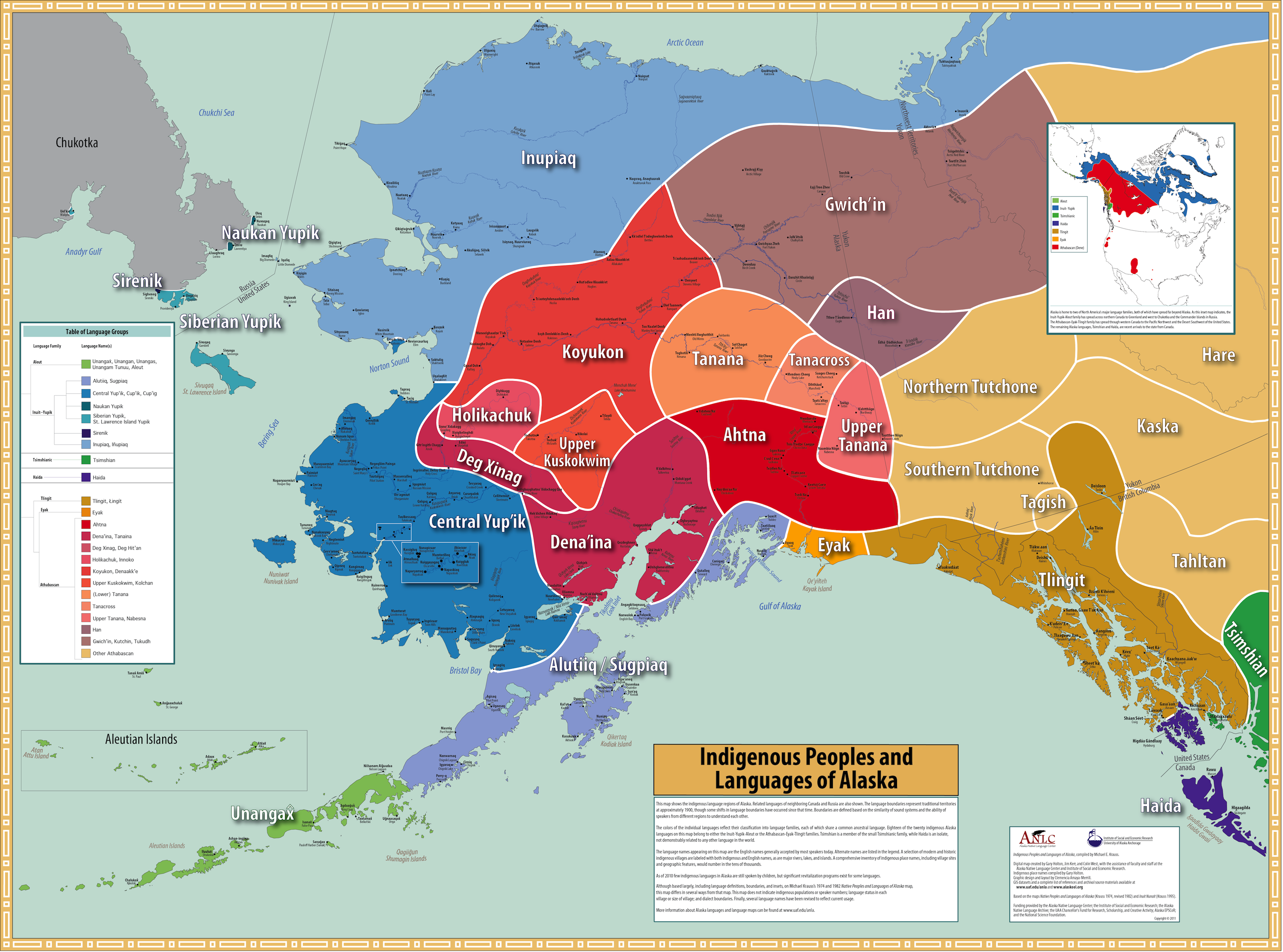 Alaska Native Tribes Map Languages
