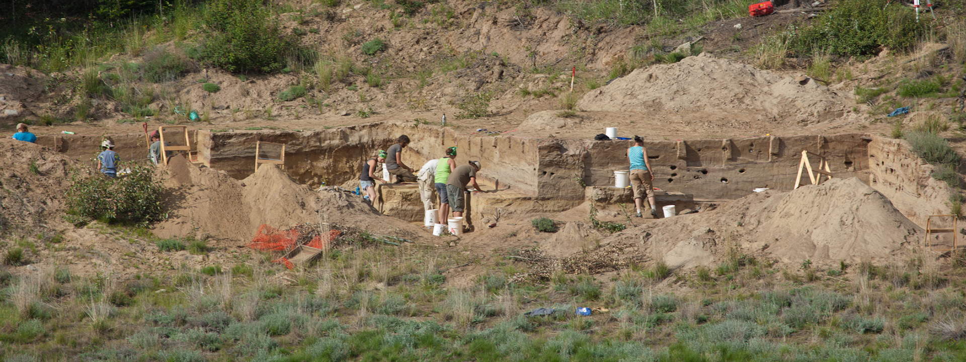 Anthropology faculty and students at a dig site in 2014. UAF Photo