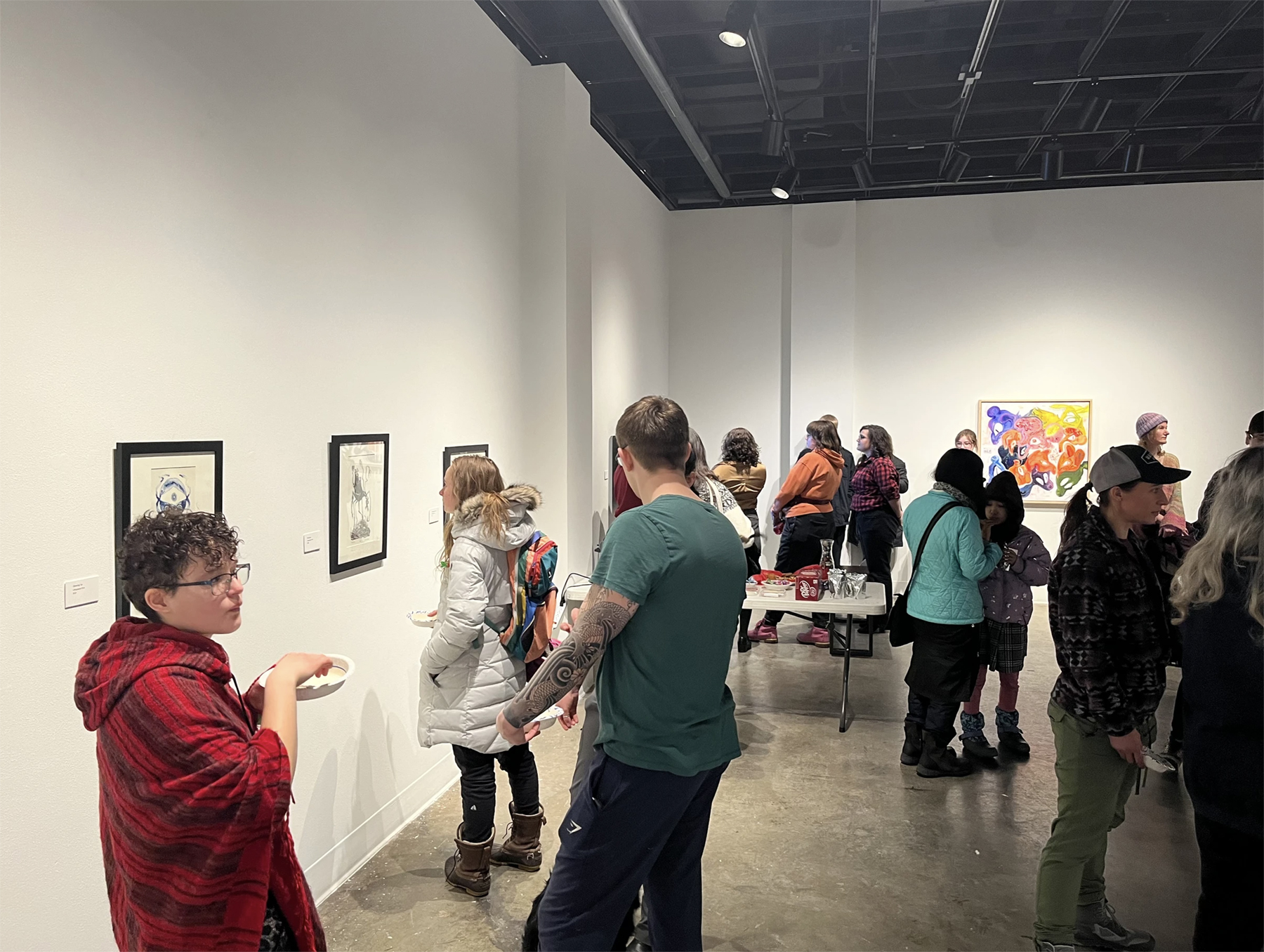 Image of the gallery during Chana Stern's "Pilgrimage of the Revenant" reception, courtesy of the artist