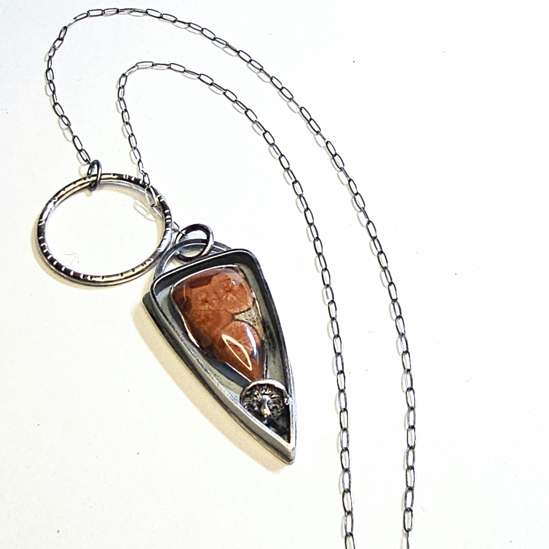 Sterling silver necklace set with jasper, image courtesy of Christen Booth