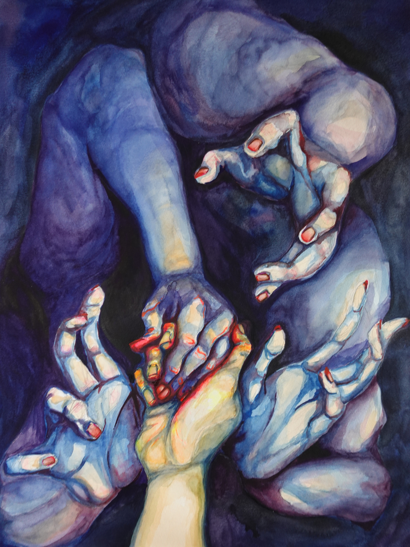 Images of multiple hands, one grasping another. Image courtesy of Daniell Stromanthe