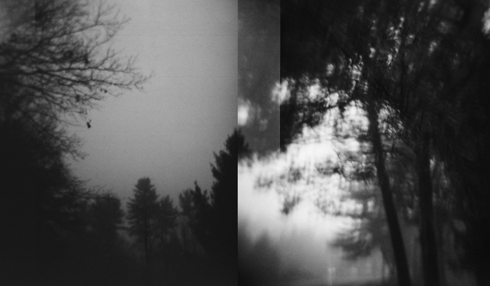 black and white overlapping image of two frames from a Holga toy camera, image courtesy of Kathryn Reichert