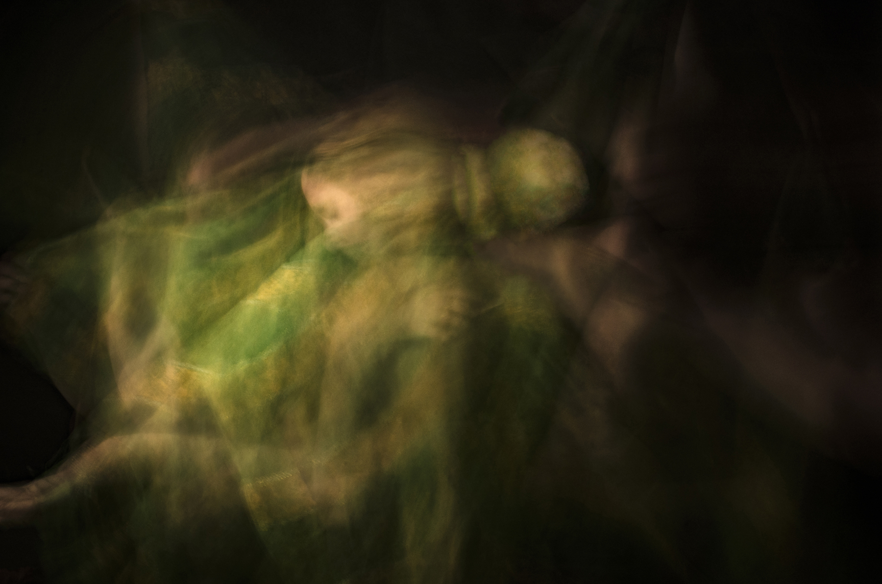 Long exposure self portrait in green, courtesy of the artist