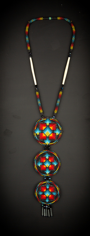 Intricately beaded necklace hand-sewn by Michelle Bailey. Image courtesy of the artist