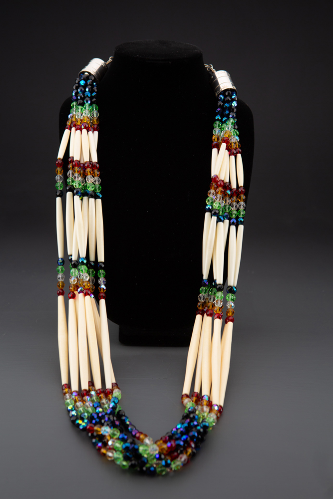 Intricately beaded necklace hand-sewn by Michelle Bailey. Image courtesy of the artist