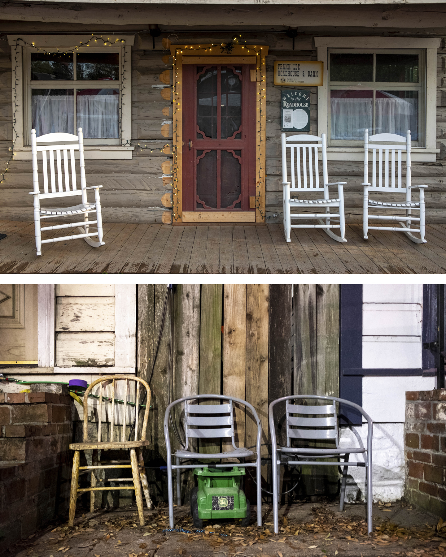 Deck chairs in Alaska and Louisiana, courtesy of the artist