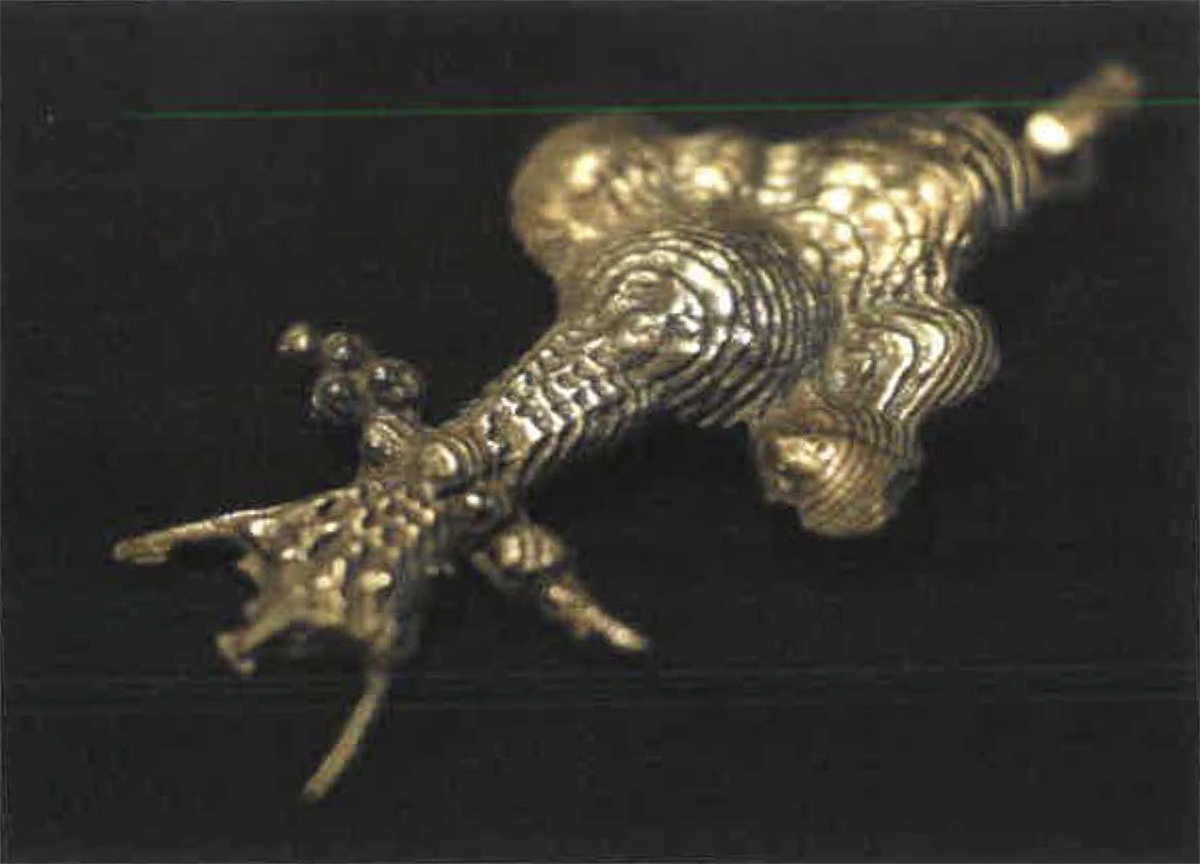 Bronze sculpture cast from a cuttlefish carving. Image courtesy of Naomi Hutchquist