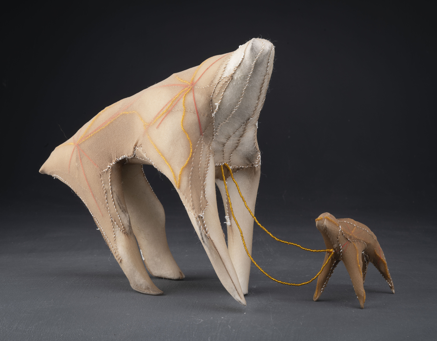 Sculptures of a mother bear and her cub, courtesy of the artist