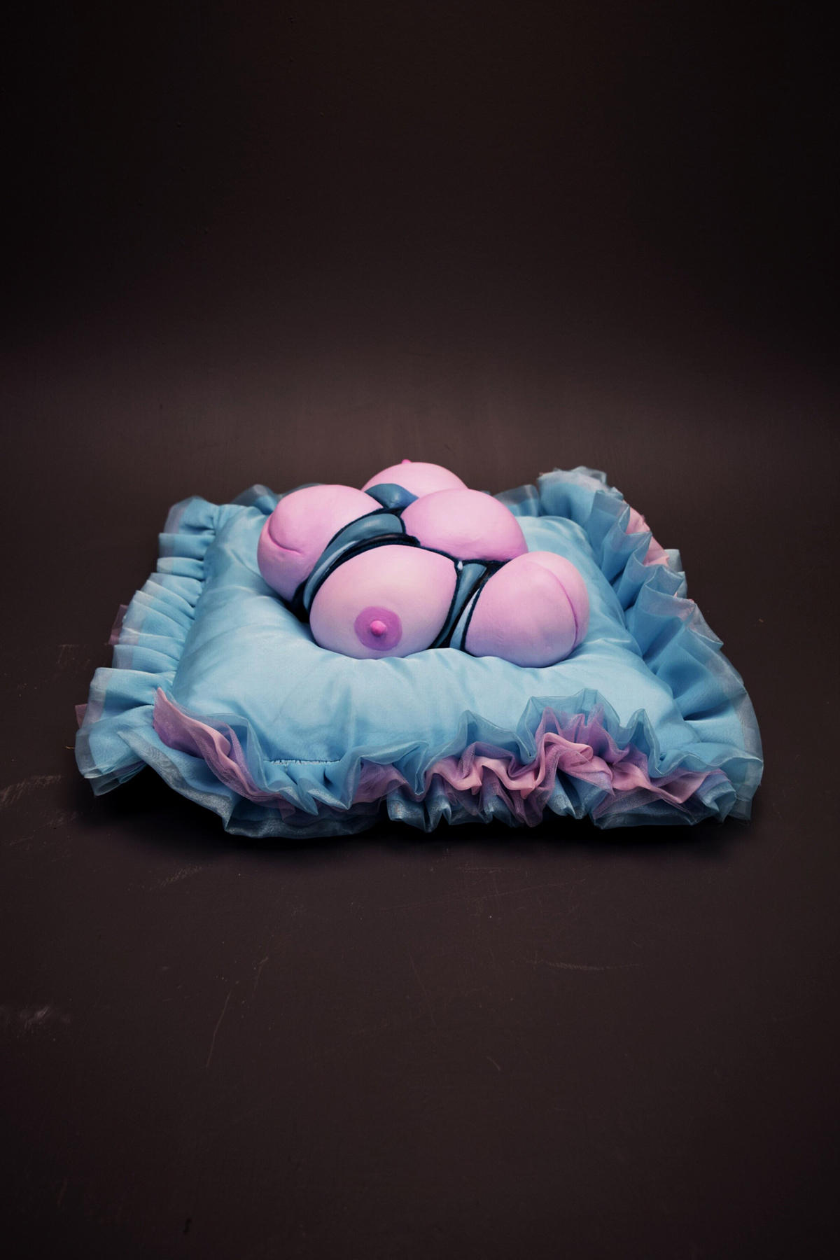 Abstract ceramic sculpture of breasts, courtesy of the artist