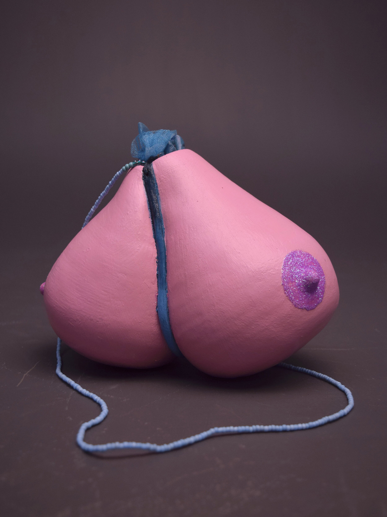 Purse in the shape of breasts, courtesy of the artist