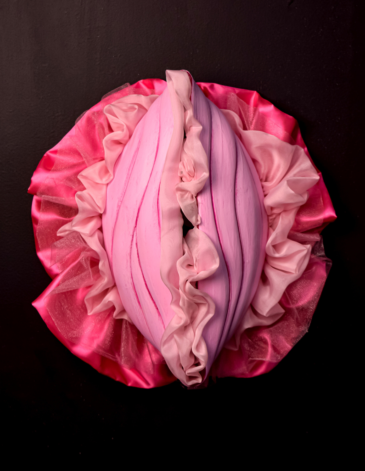 Ceramic and fabric sculpture of female genitalia, courtesy of the artist