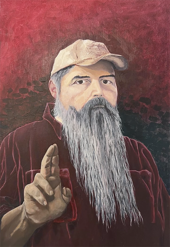 Self portrait painting, by Scott Holladay