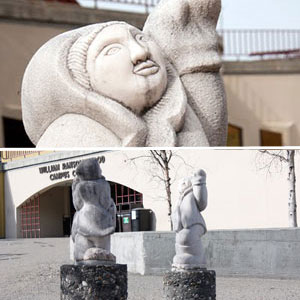 Photo of marble sculptures titled Student's Greeting