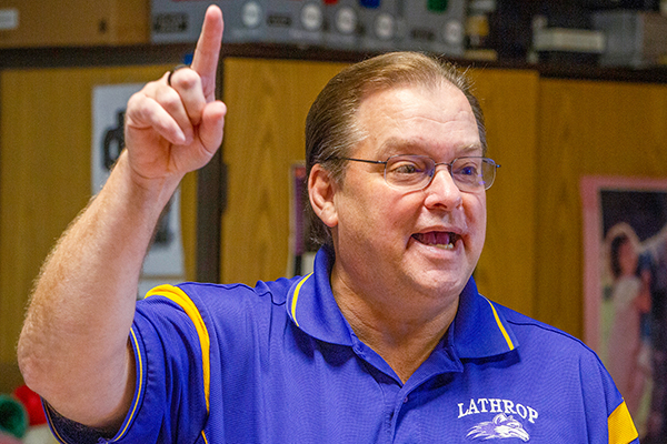 Patrick Romans teaches in his classroom at Lathrop High School in Fairbanks in September 2022.