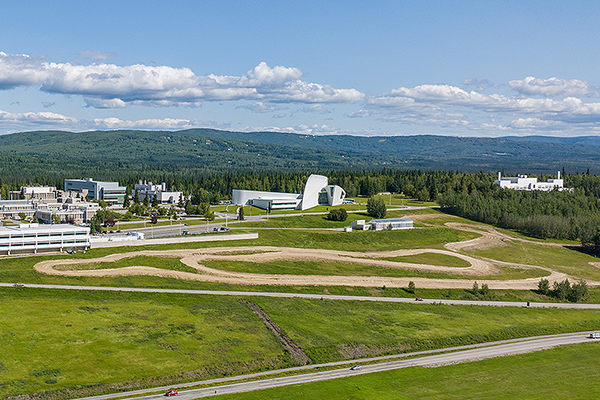 The new ski trail route on campus.