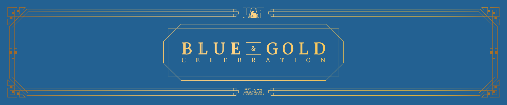 UAF Blue and Gold Celebration logo 2025