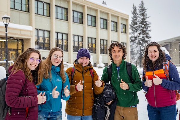 Students in Snow