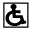 accessible parking areas are marked with an accessible wheelchair icon