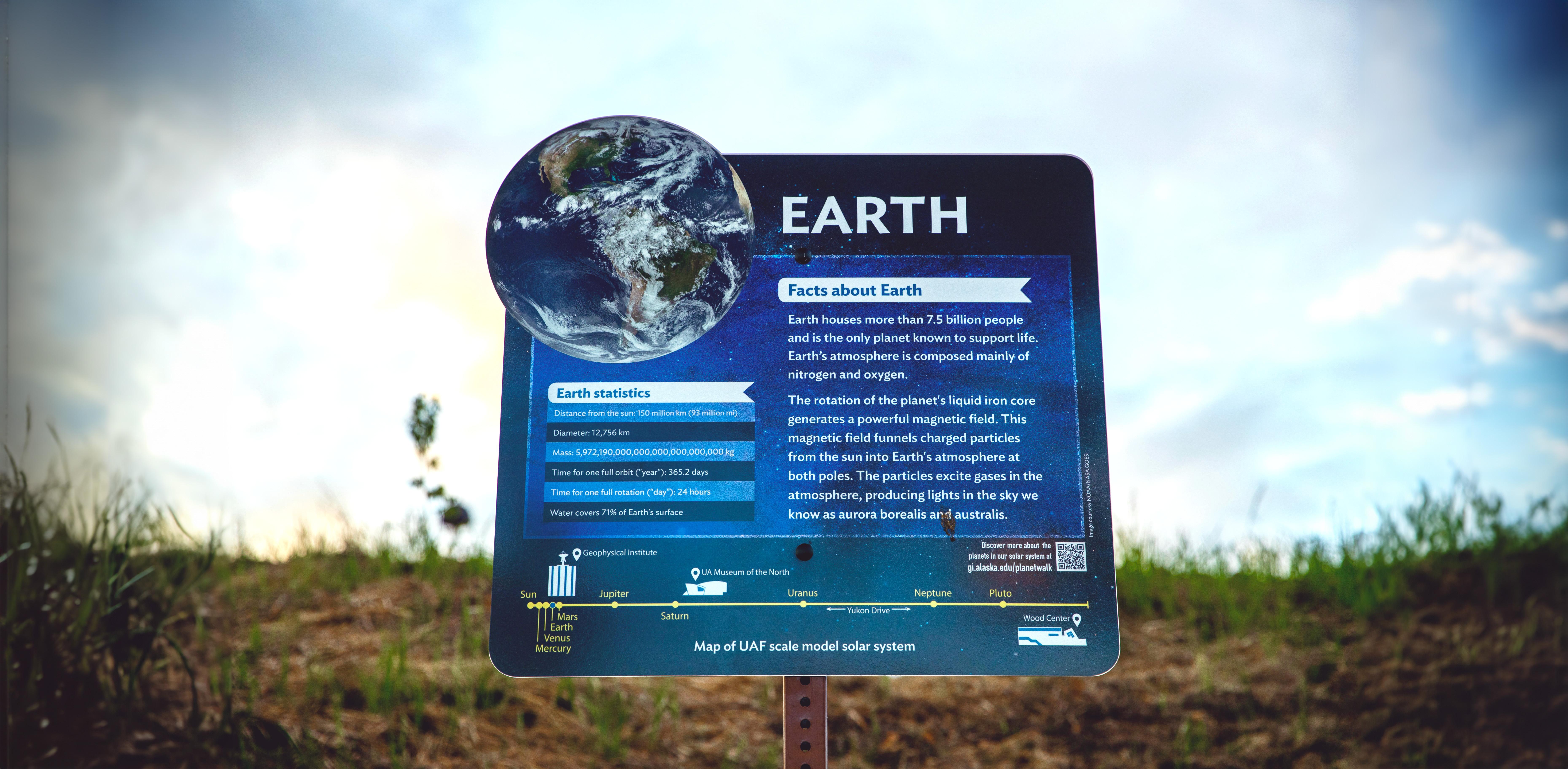 UAF Planet Walk Earth information sign