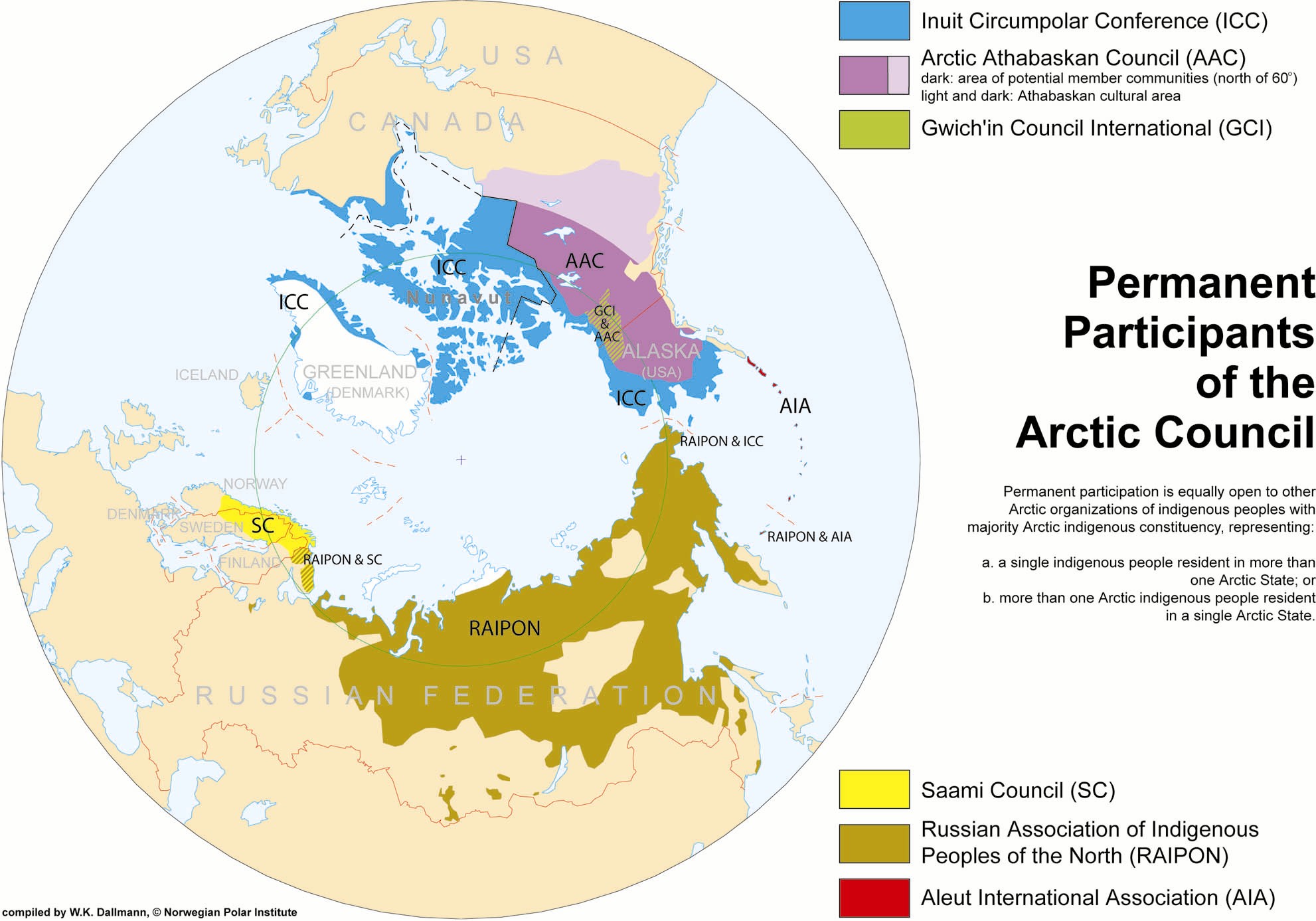 Permanent Participants of the Arctic Map