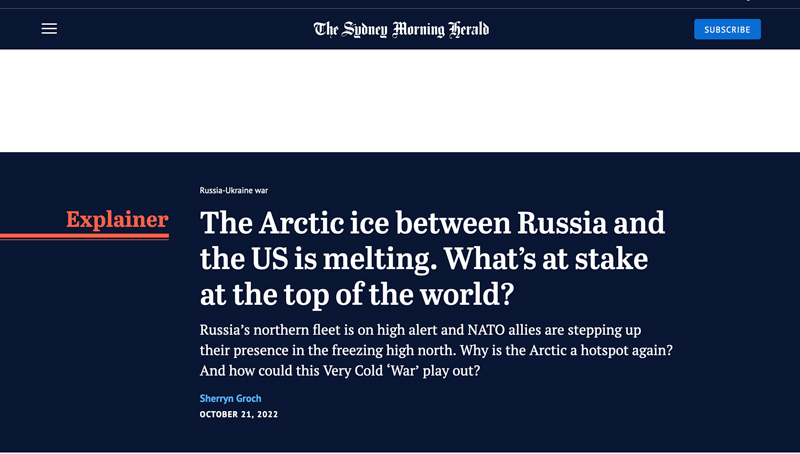 Sydney Morning Herald - Arctic Article