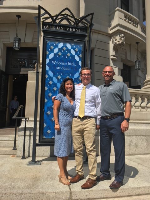 Anthony and his wife Michelle at Yale University Freshman Orientation with their son Kobe