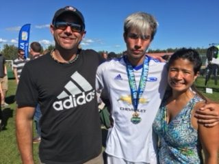 Anthony and his wife Michelle at the State Soccer Tournament with their son Drew