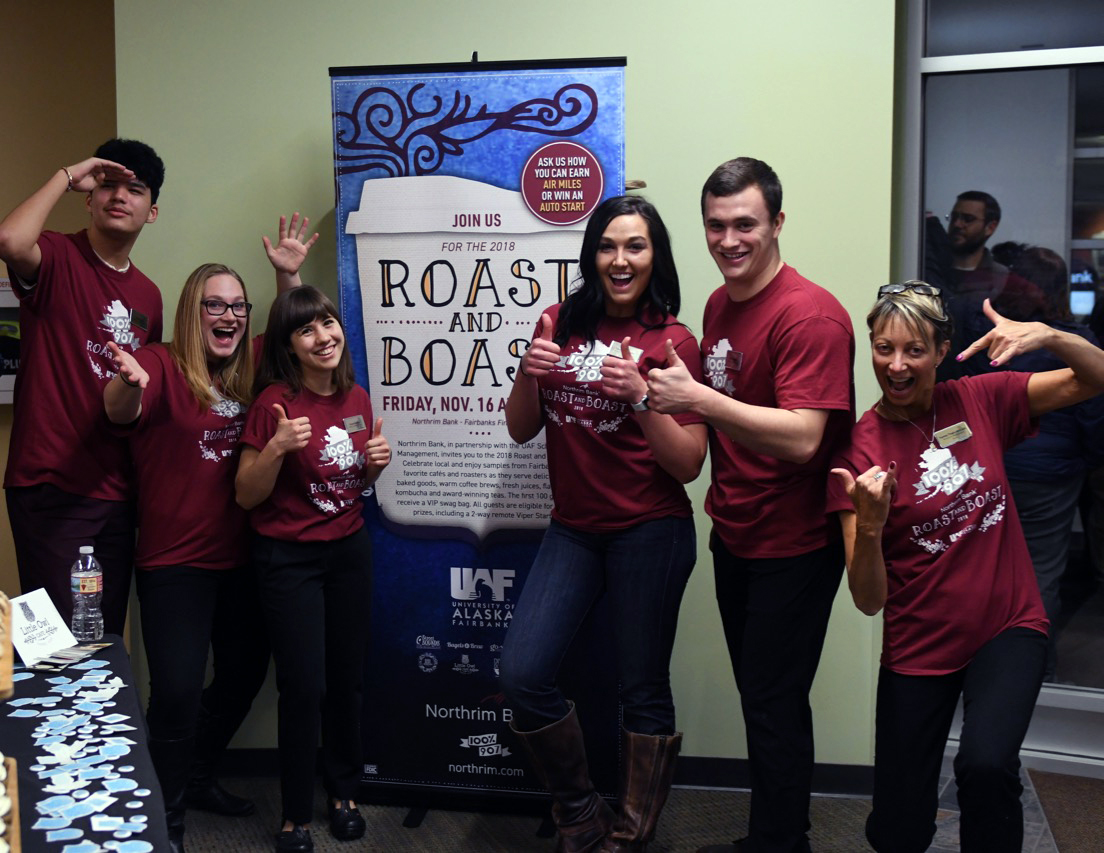 . The SOM student Roast and Boast team and Tammy Tragis-McCook (right)