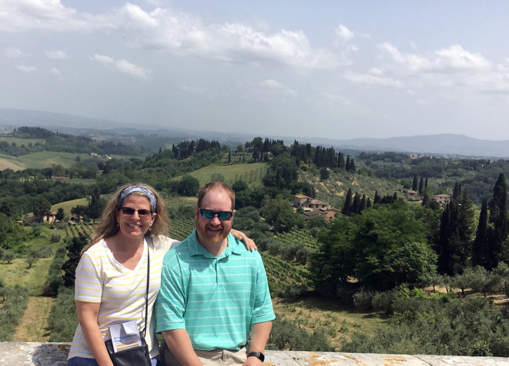 Jim and his wife, Emily, in Tuscany, Italy. Photo courtesy of Jim Culley.. 