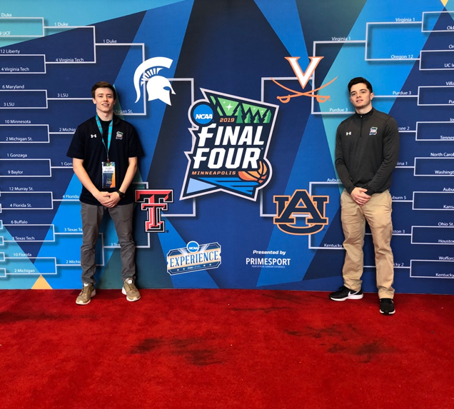 Jordan Rodenberger and Jalon McCullough are two of the four students who volunteered at the Final Four in April, 2019