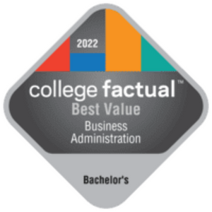 CollegeFactual.com 2022 Best Value Business Administration Schools badge