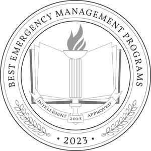 Intelligent.com 2023 Best Online Emergency Management Programs badge